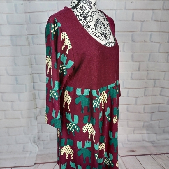 R&B collection women's stretch knit geometric print popover dress size 1x b11 - Picture 5 of 10